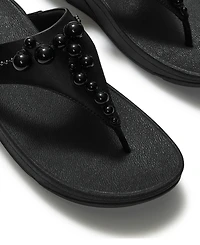 FitFlop Women's Lulu Beaded Toe Post Slip-On Sandals