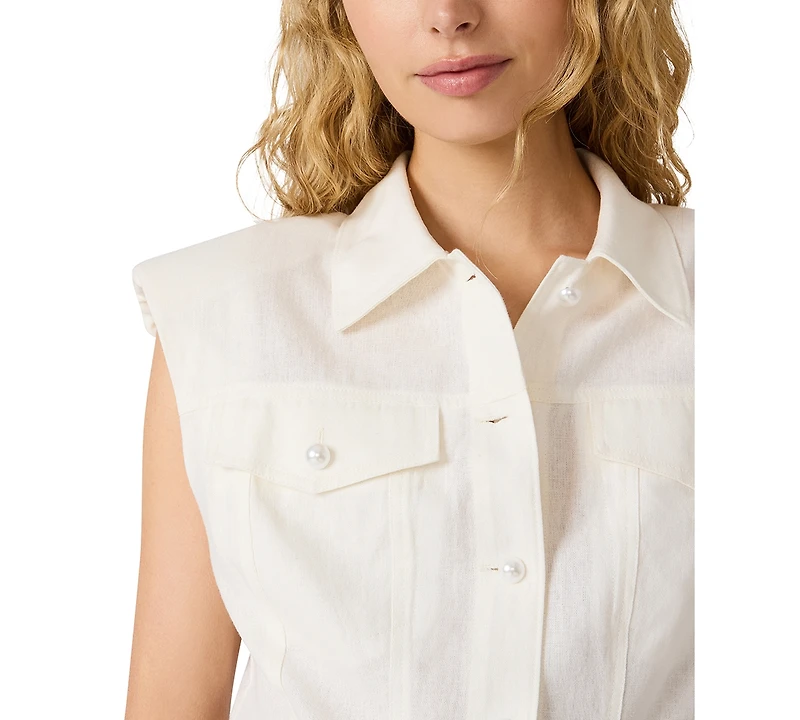 Steve Madden Women's Cassady Collared Neck Top