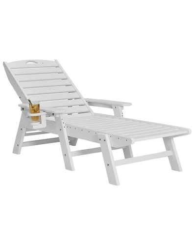 Yiortwo Outdoor Chaise Lounge Chair, 6-Position Adjustable Reclining Patio Lounger