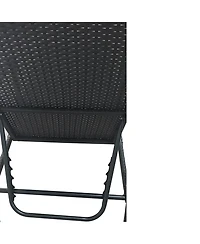 Yiortwo Outdoor Patio Chaise Lounge Chair with Adjustable Backrest and Cushioned Rattan Design