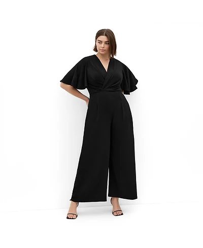 City Chic Women's Braelynn V Neck Jumpsuit