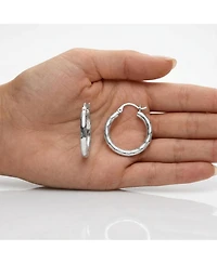 Twisted Hoop Earrings in White Gold Plated or 14K Gold Plated