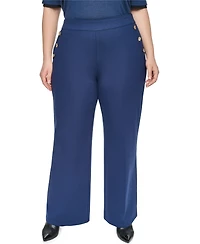 Karl Lagerfeld Paris Plus Compression Sailor Mid-Rise Straight Pants