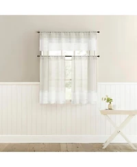 No. 918 Camille Macrame Lace Trim Sheer Rod Pocket Kitchen Curtain Valance