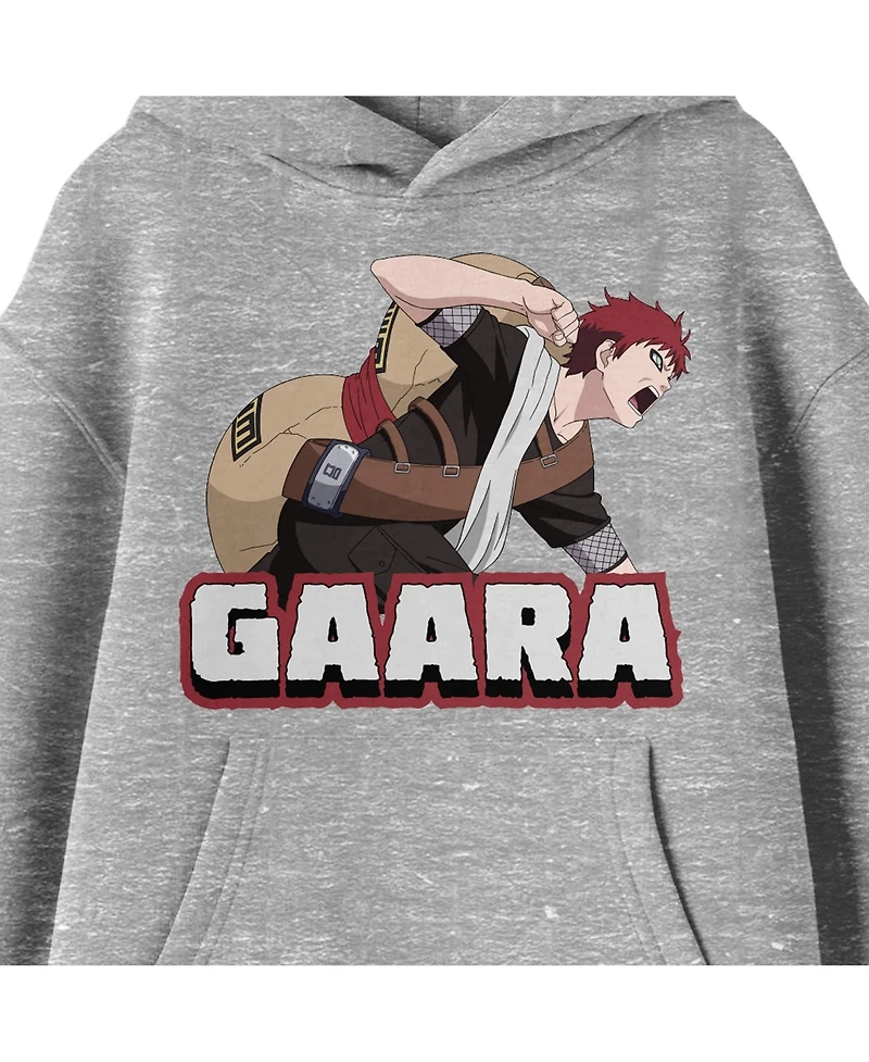 Naruto Boys Classic Gaara Character Action Pose Youth Athletic Heather Hoodie-Large