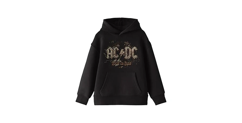 Ac/Dc Boys Acdc Logo Boombox Background Long Sleeve Youth Black