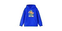 Dog Man Boys Character Posing Youth Royal Blue Long Sleeve Hooded Sweatshirt-xl