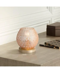360 Lighting Pia 7 1/2" High Amber Weave Glass Globe Accent Lamp