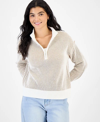 Ultra Flirt Juniors' Chenille Half-Zip Sweater