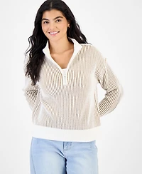 Ultra Flirt Juniors' Chenille Half-Zip Sweater