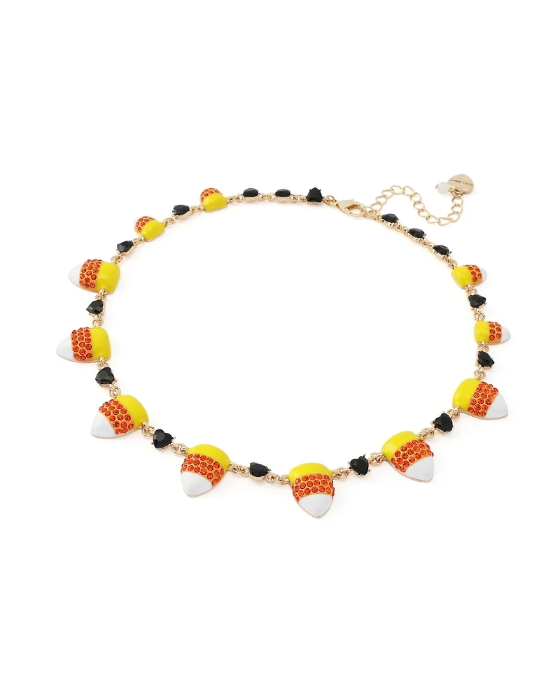 Betsey Johnson Faux-Stone Halloween Candy Corn Collar Necklace