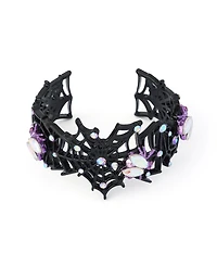 Betsey Johnson Faux-Stone Halloween Spiderweb Cuff Bracelet