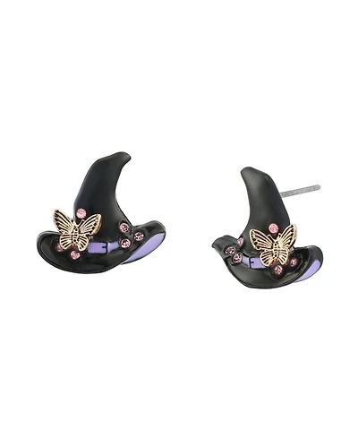 Betsey Johnson Faux-Stone Halloween Witchy Stud Earrings