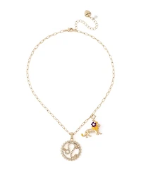 Betsey Johnson Faux-Stone Leo Celestial Pendant Necklace Charm Zodiac Set