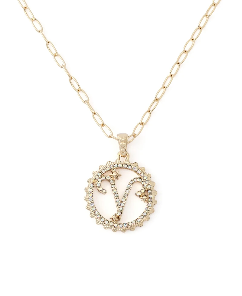 Betsey Johnson Faux-Stone Aries Celestial Pendant Necklace Charm Zodiac Set
