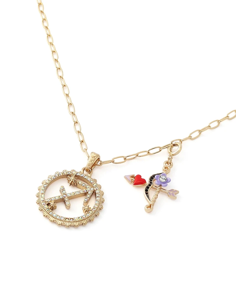 Betsey Johnson Faux-Stone Sagittarius Celestial Pendant Necklace Charm Zodiac Set