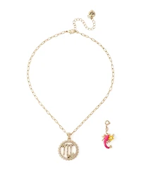 Betsey Johnson Faux-Stone Scorpio Celestial Pendant Necklace Charm Zodiac Set