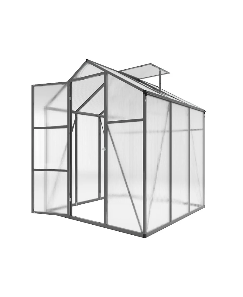 Streamdale Furniture Gain height windproof aluminum greenhouse Polycarbonate Greenhouse Raised Base