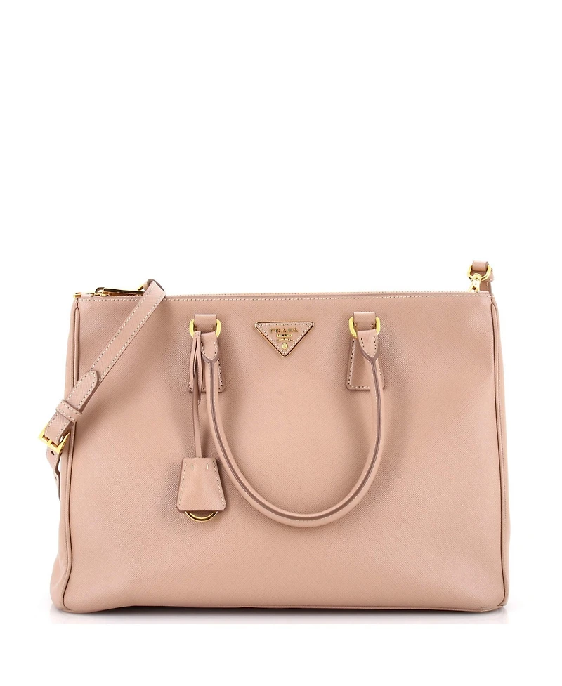 Pre-Owned Prada Galleria Double Zip Tote Saffiano Leather