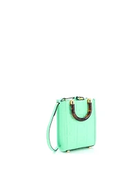 Pre-Owned Fendi Mini Sunshine Shopper Tote Zucca Embossed Leather