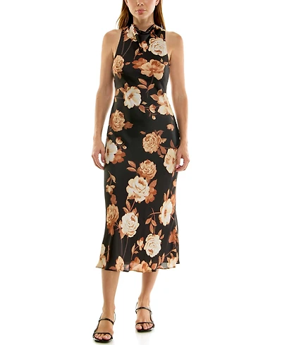 Row A Juniors' Sleeveless Cowl Neck Dress