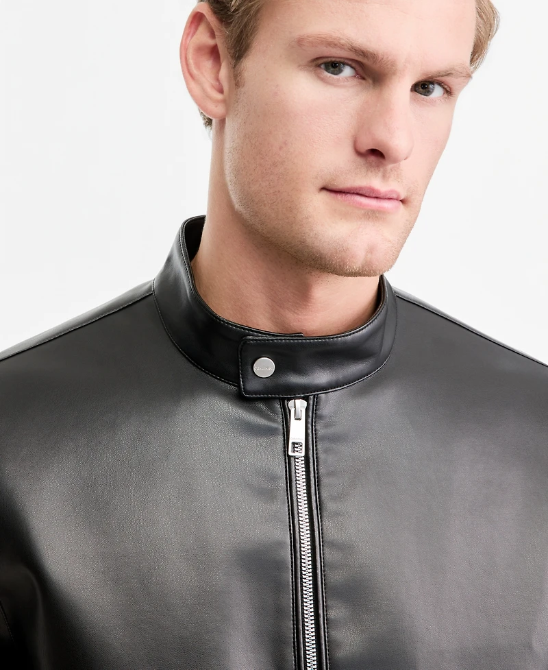 Calvin Klein Men's Leather Moto Jacket