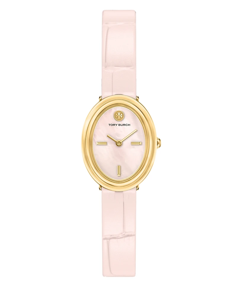 Tory Burch Women's Oval Pink Leather Watch 22mm