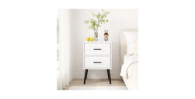 Lucky One 2-Drawer Nightstand with Metal Legs