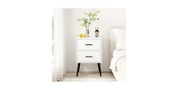 Lucky One 2-Drawer Nightstand with Metal Legs