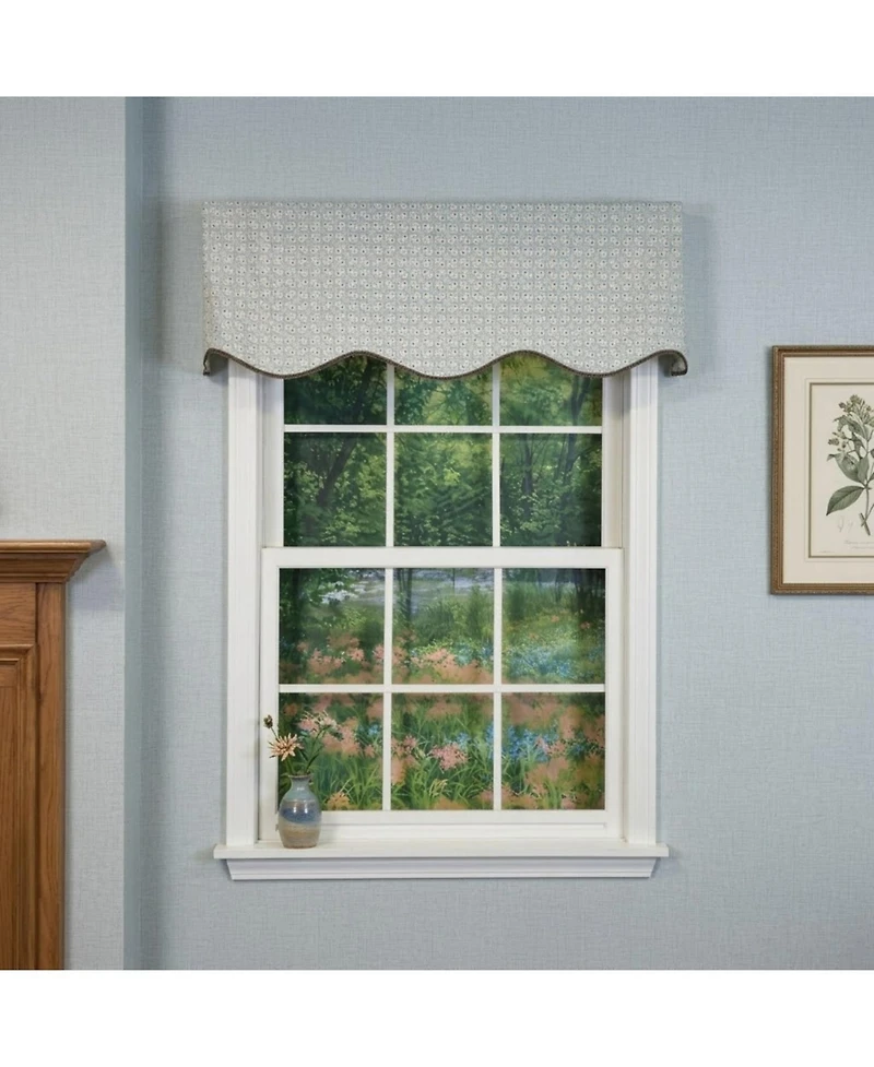 Rlf Home Blast Trimmed Provance Window Valance 100% Cotton Lined Rod Pocket