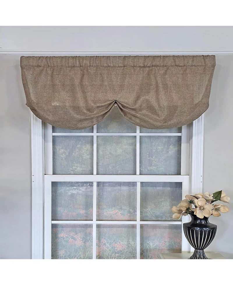 Rlf Home Linen Sheer Stationary Balloon Window Valance 100% Cotton Rod Pocket