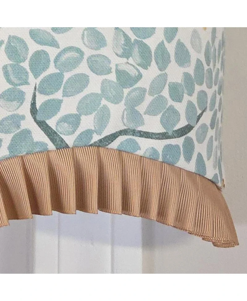 Rlf Home Tree Bird Ruffled Provance Window Valance 100% Cotton Lined Rod Pocket