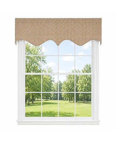Rlf Home Texture Check Regal Window Valance 100% Cotton Lined Rod Pocket