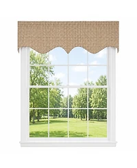 Rlf Home Texture Check Regal Window Valance 100% Cotton Lined Rod Pocket
