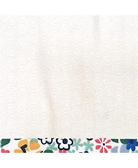Rlf Home Petite Flowers Banded Window Valance 100% Cotton Lined Rod Pocket