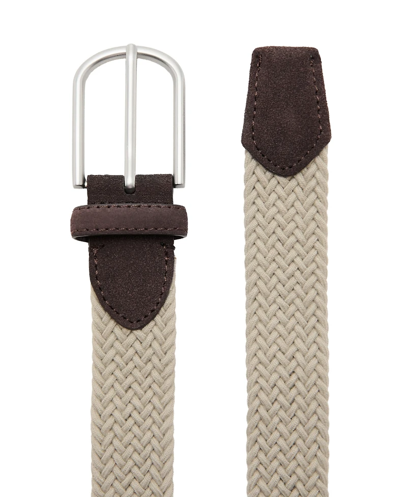Mango Men's Braided Leather Belt