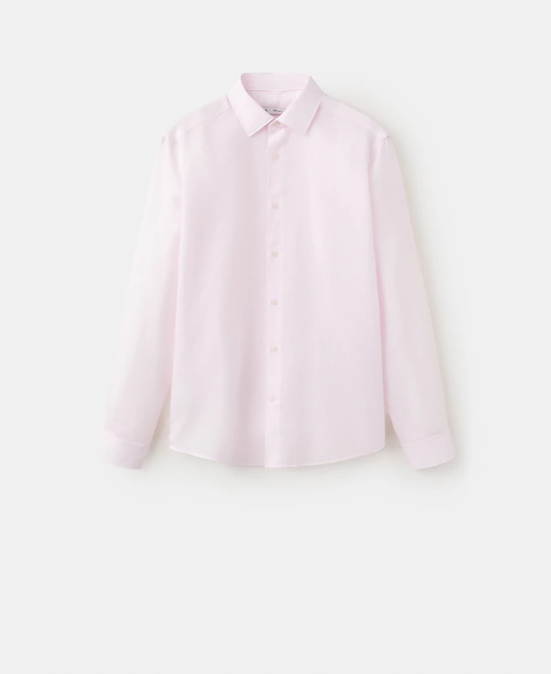 Mango Men's Regular Fit Linen Lyocell Shirt