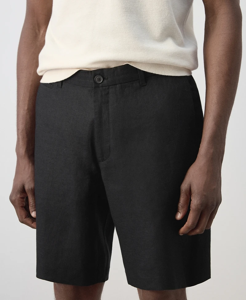 Mango Men's Slim-Fit Linen 9.84" Bermuda Shorts