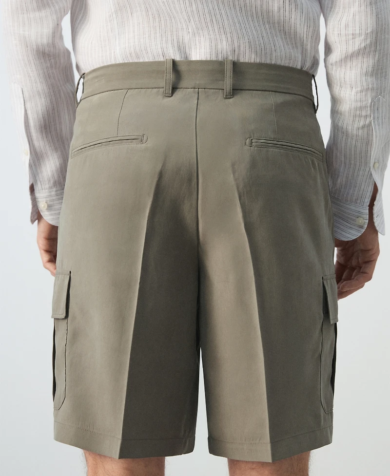 Mango Men's Modal Blend 9.06" Cargo Bermuda Shorts