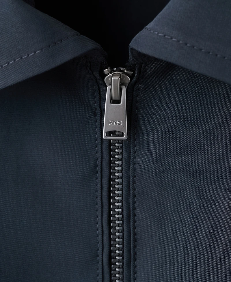 Mango Men's Zip-Up Modal Jacket