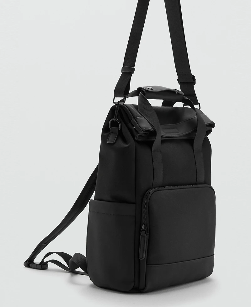 Mango Men's Black Multi-Purpose Backpack