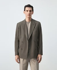 Mango Men's Boston Regular-Fit Double-Breasted Suit Blazer