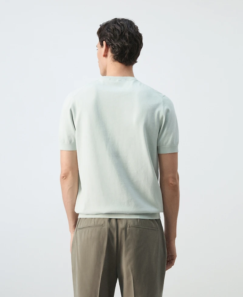 Mango Men's Cotton Fine-Knit T-Shirt