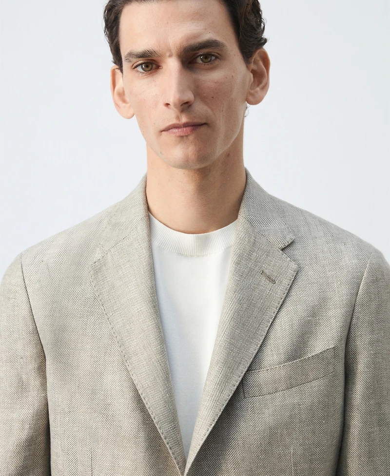Mango Men's Slim-Fit Linen Blazer