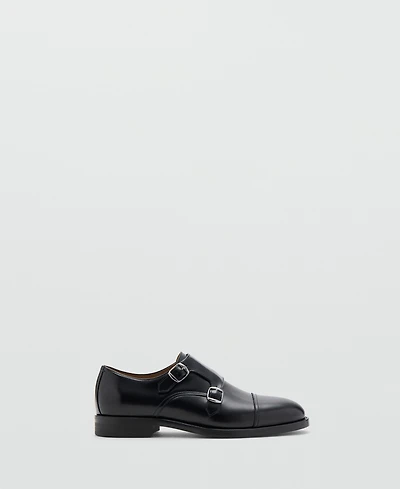 Mango Men's Double Buckle Leather Shoes