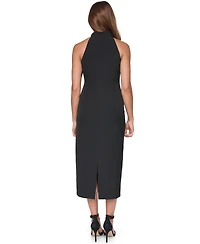 Vince Camuto Petite Laguna Crepe Halter Neck Midi Dress