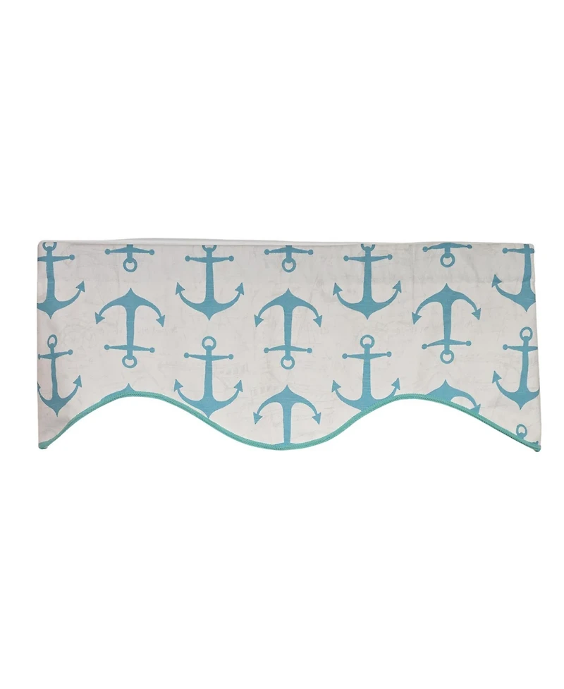 Rlf Home Anchors Cornice Window Valance 100% Cotton Lined Rod Pocket