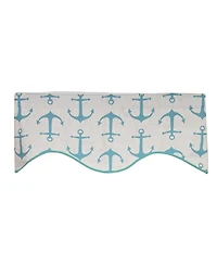 Rlf Home Anchors Cornice Window Valance 100% Cotton Lined Rod Pocket