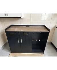 gaomon Coffee Bar Cabinet with Fridge Space, Mini Drawers and Adjustable Shelf, Home