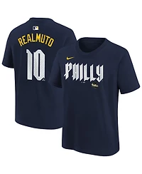 Nike Big Boys and Girls J.t. Realmuto Navy Philadelphia Phillies City Connect Name Number T-Shirt